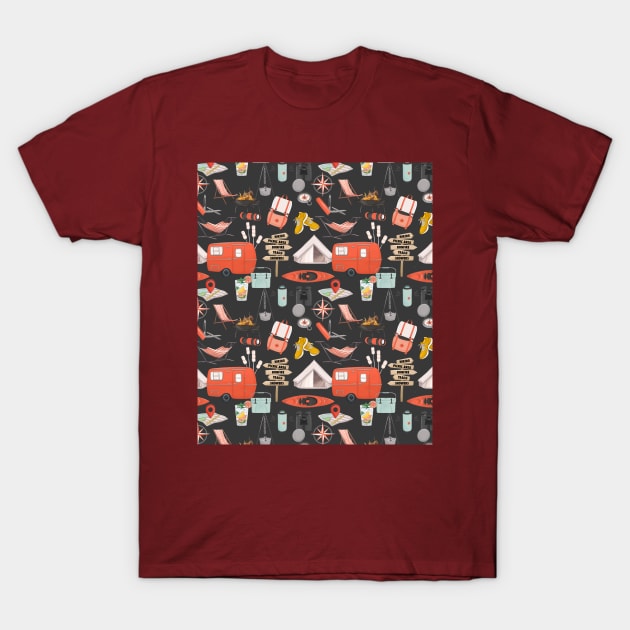 Camping pattern T-Shirt by Milatoo